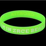 Glow in the dark debossed w/ color fill silicone wristband