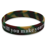 Camouflage Silk Print Silicone Wristband