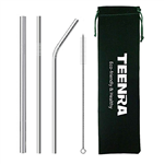 Stainless Steel Straws w/ Pouch (3 Straws)