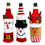 Knitted Christmas Wine Bottle Cover