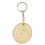 Natural Wood Log Cut Keychain