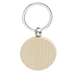 Round Circle Wood Keychain