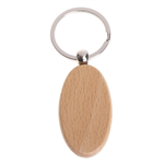 Oval Wood Keychain