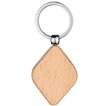 Diamond Shape Wood Keychain