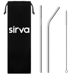 One Straight & One Bent Straws with Pouch