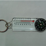 Slim Compass Thermometer Keychain