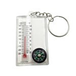 Rectangular Thermometer Compass Keychain