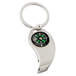 Curve Metal Bottle Opener Compass Keychain