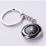 Round Metal Compass Keychain