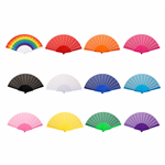 Folding Fabric Fan w/ Plastic Handle